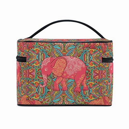 Makeup Bag Paisley Elephant Travel Cosmetic Bags Organizer Train Case Toiletry Make Up Pouch