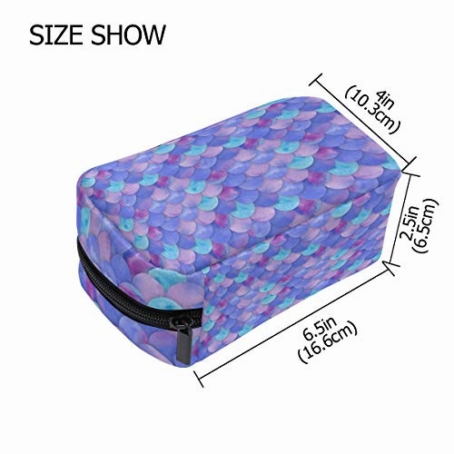 Makeup Organizer Mermaid Scales Best Womens Zip Toiletry Bag Large Case Cosmetic Bags