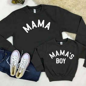 Mama & Mama's Boy Classic Sweatshirts Storm Grey (MRK X) Holiday Collection - holiday outfits clearance