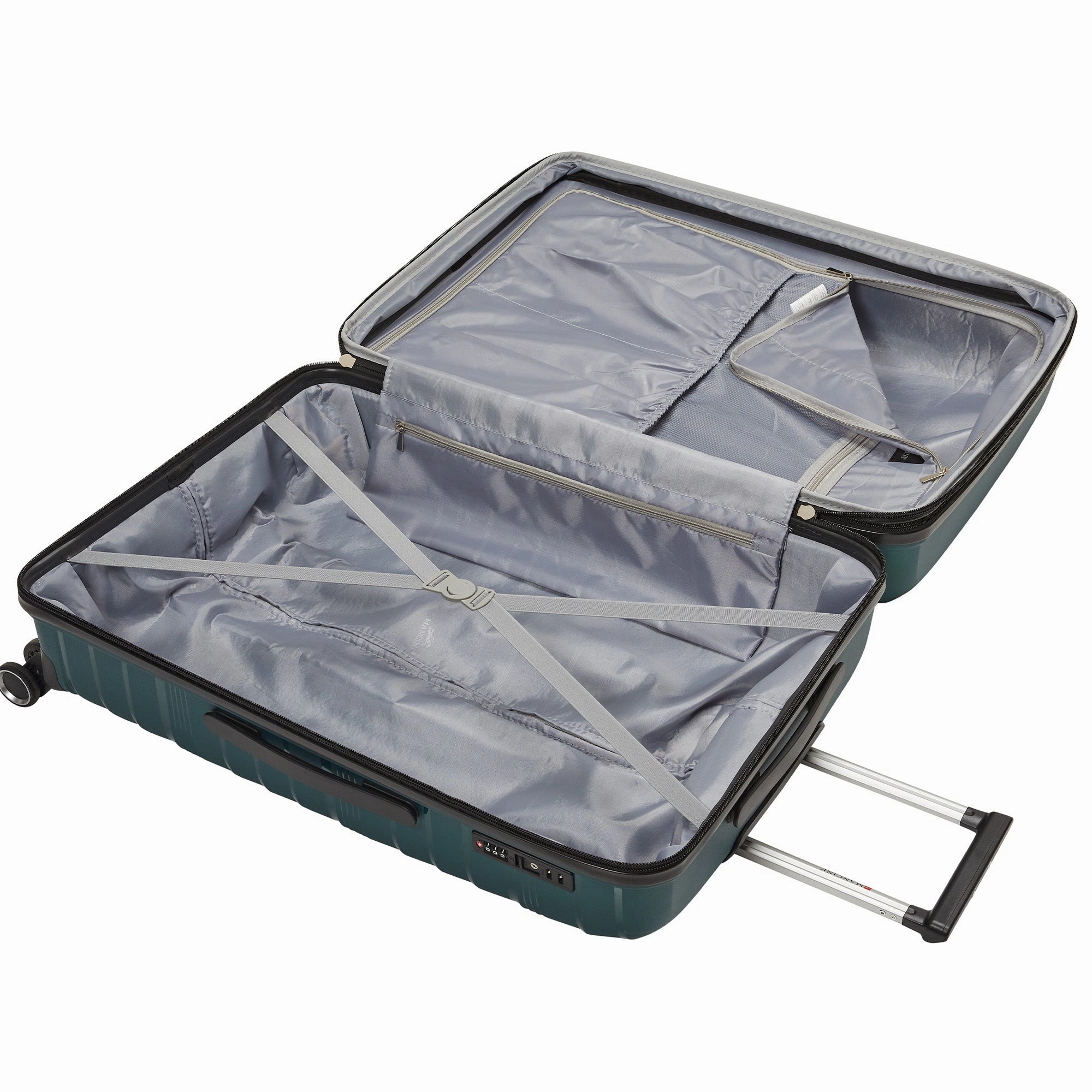Mancini Bermuda Collection Polypropylene Spinner Luggage 2-Piece Set (Carry-On & Large)