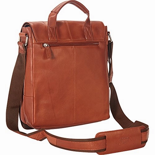 Mancini Leather Goods Colombian Messenger Style Tablet Bag (Cognac)