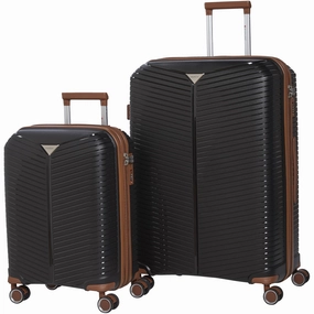 Mancini St. Lucia Collection Polypropylene Spinner Luggage 2-Piece Set (Carry-On & Large)