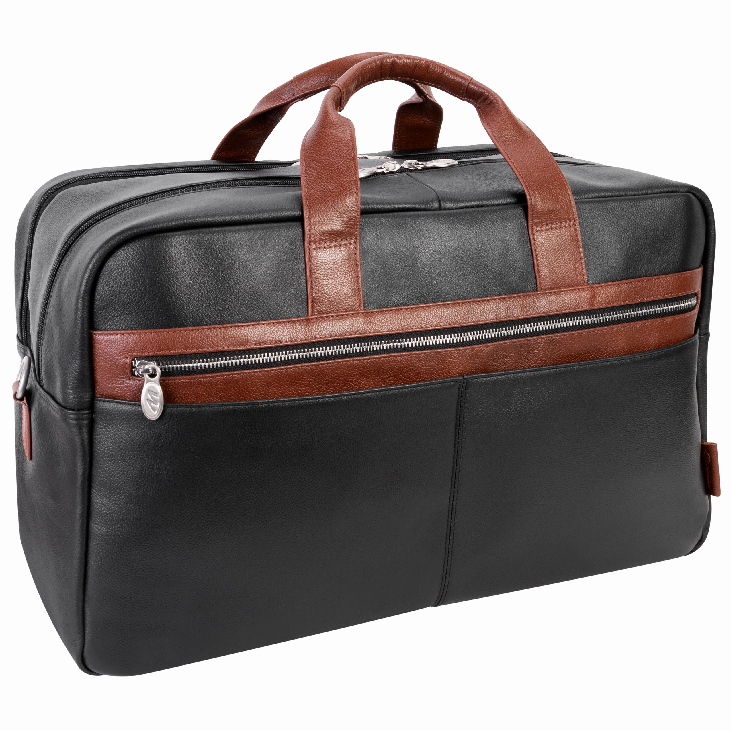 McKlein USA Wellington 21" Leather Two-Tone Dual-Compartment Laptop & Tablet Carry-All Duffel