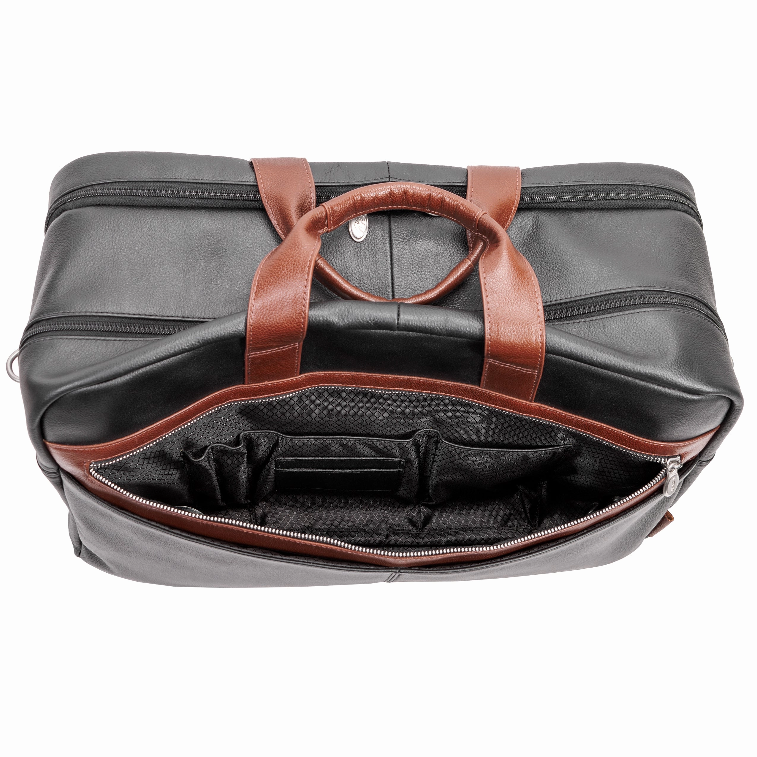 McKlein USA Wellington 21" Leather Two-Tone Dual-Compartment Laptop & Tablet Carry-All Duffel