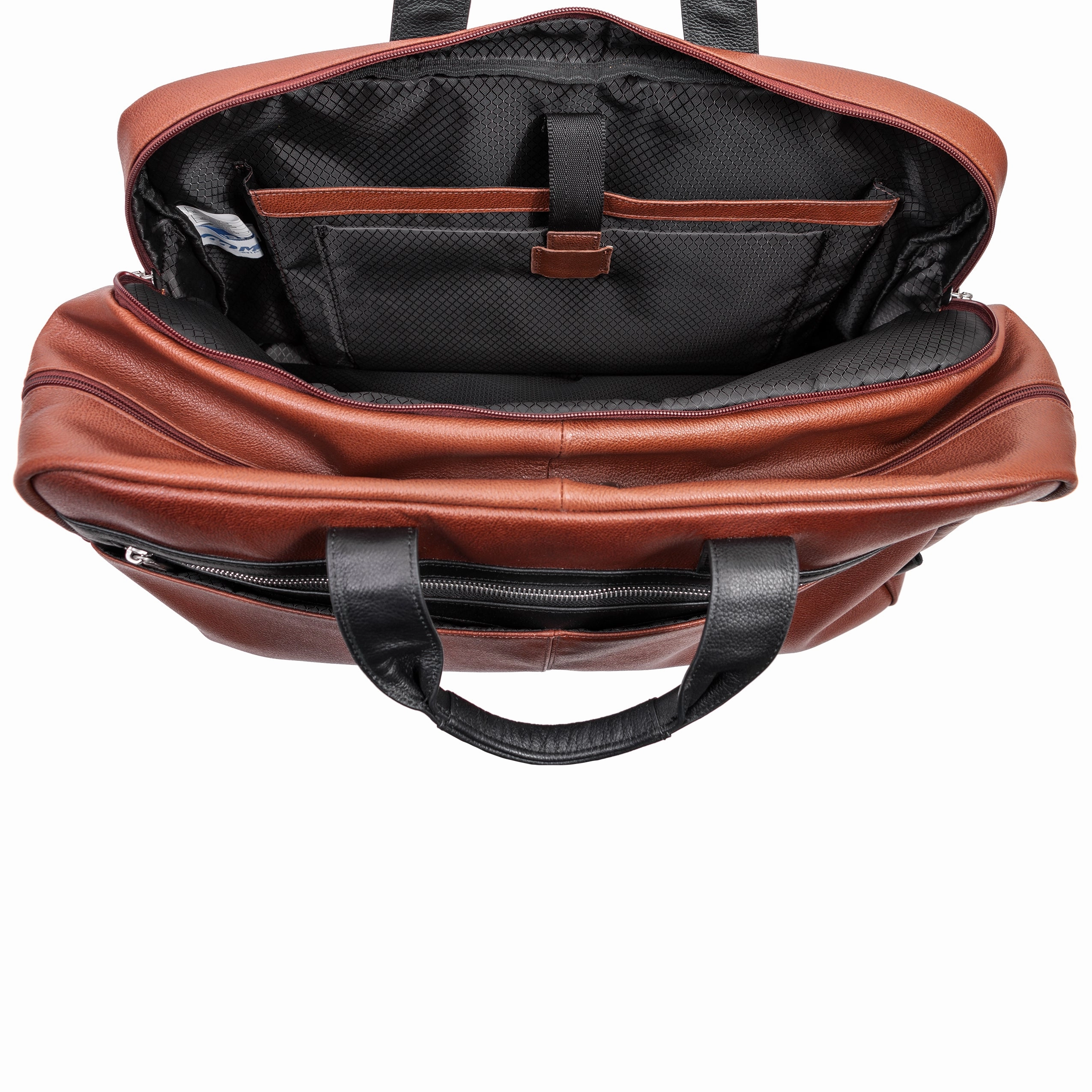 McKlein USA Wellington 21" Leather Two-Tone Dual-Compartment Laptop & Tablet Carry-All Duffel