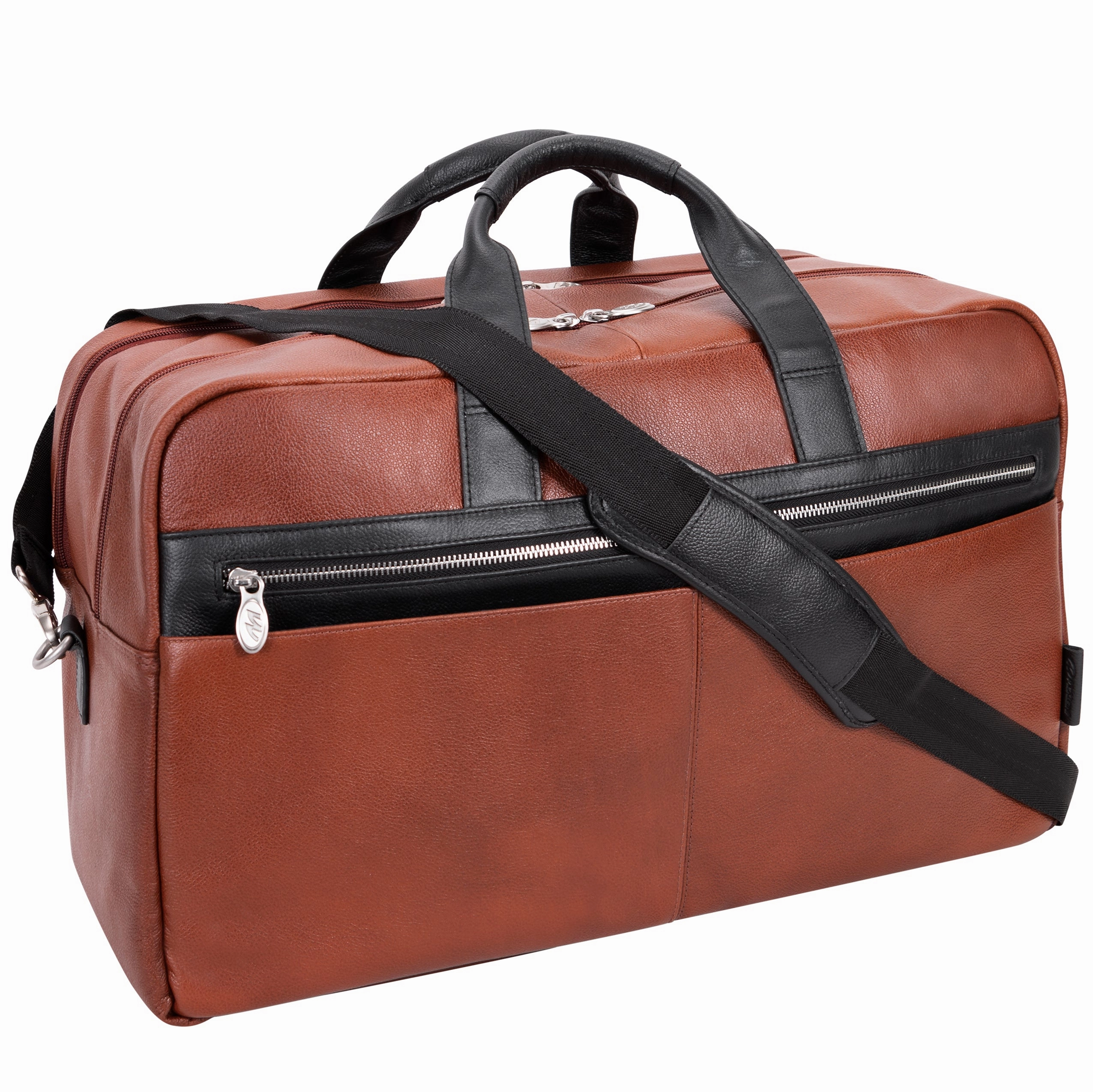 McKlein USA Wellington 21" Leather Two-Tone Dual-Compartment Laptop & Tablet Carry-All Duffel