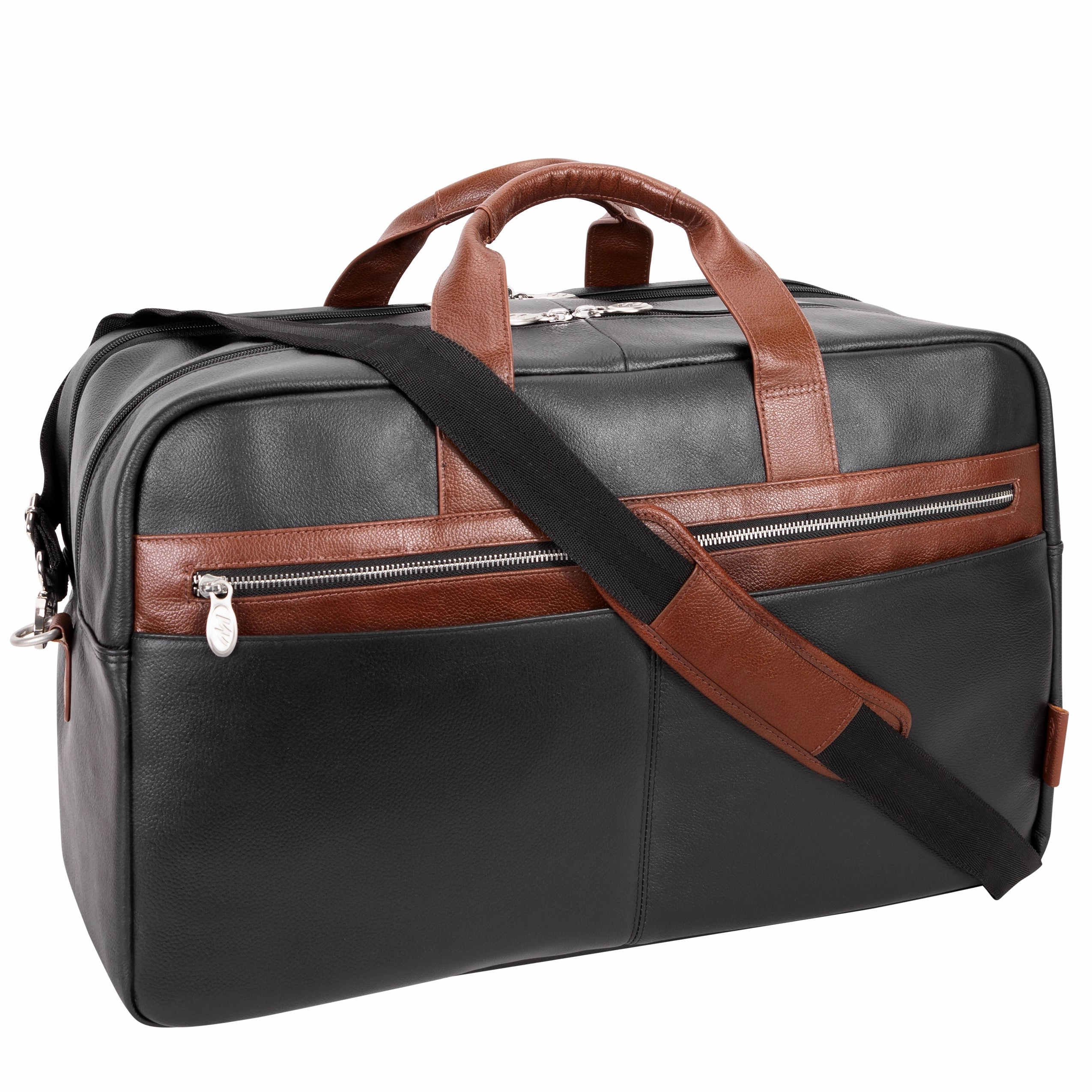 McKlein USA Wellington 21" Leather Two-Tone Dual-Compartment Laptop & Tablet Carry-All Duffel