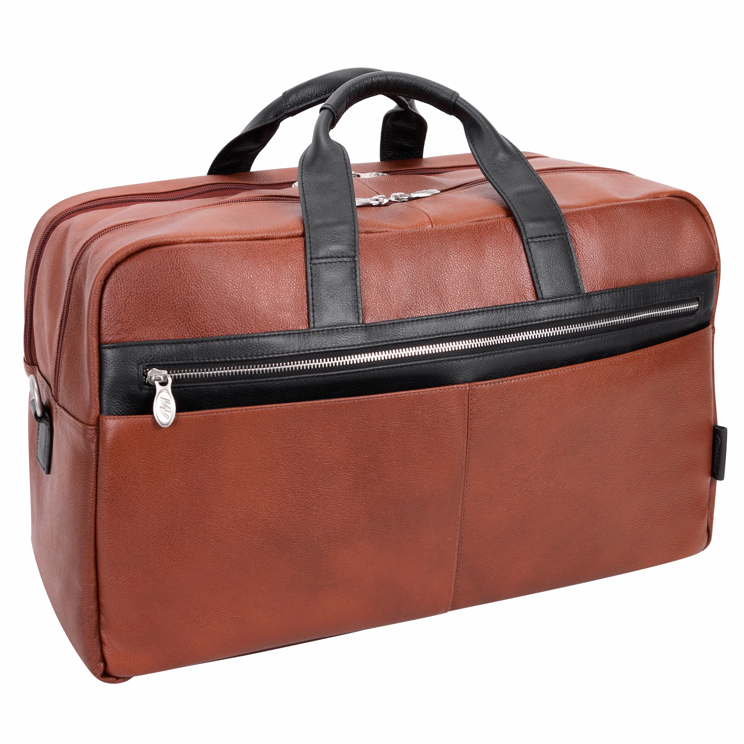 McKlein USA Wellington 21" Leather Two-Tone Dual-Compartment Laptop & Tablet Carry-All Duffel