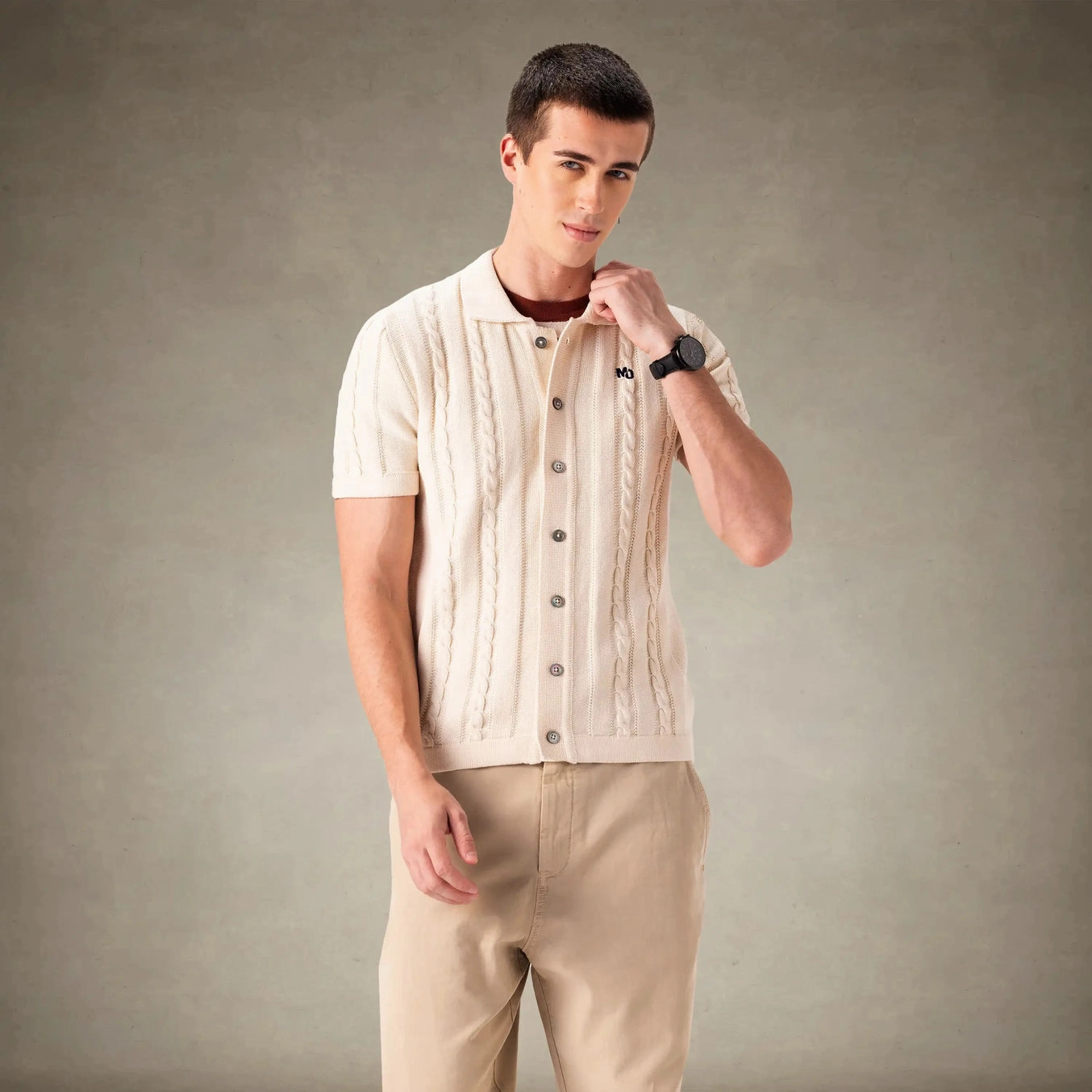 Men's JC Polo Cable Sweater