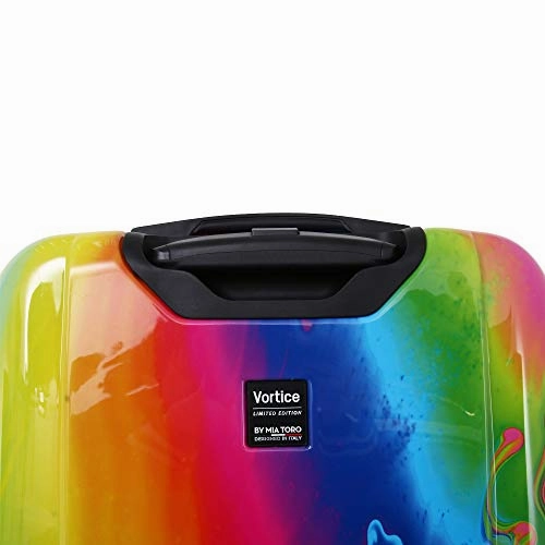 Mia Toro Italy-Vortice Hardside Spinner Luggage Carry-on, Multicolored
