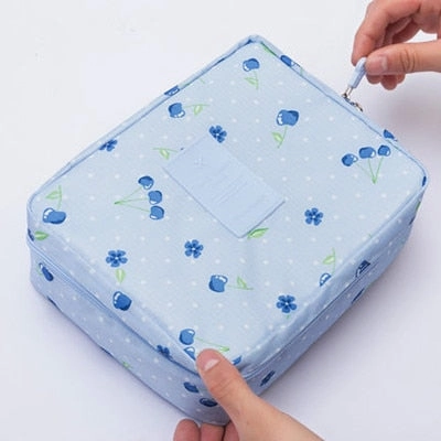 Mihawk Beautician Vanity Necessaire Trip Women Travel Toiletry Wash Bra Underwear Makeup Case