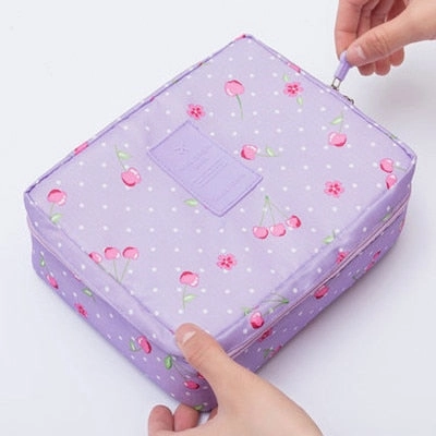 Mihawk Beautician Vanity Necessaire Trip Women Travel Toiletry Wash Bra Underwear Makeup Case