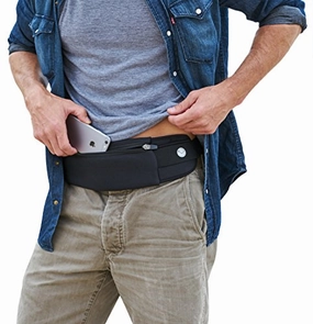 Mind and Body Experts Orion Travel Belt - Hands-Free Way to Carry Your Phone, Money, Passport - Waist Pack for Hiking, Traveling, Running, Walking - Adjustable Water Resistant Fanny Pack (Black)