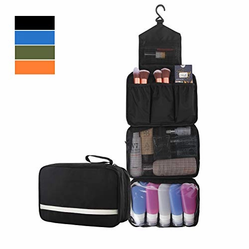 MONSTINA Toiletry Bag/Cosmetic Case Toiletry Travel Bags Hanging Cosmetic Pouch Cosmetic Organizers (Black)
