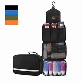 MONSTINA Toiletry Bag/Cosmetic Case Toiletry Travel Bags Hanging Cosmetic Pouch Cosmetic Organizers (Black)