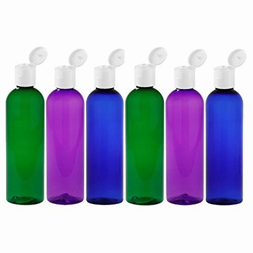 MoYo Natural Labs 4 oz Travel Bottles, Empty Travel Containers with Flip Caps, BPA Free PET Plastic Squeezable Toiletry/Cosmetic Bottles (Neck 20-410) (Pack of 6, Psychedelic)