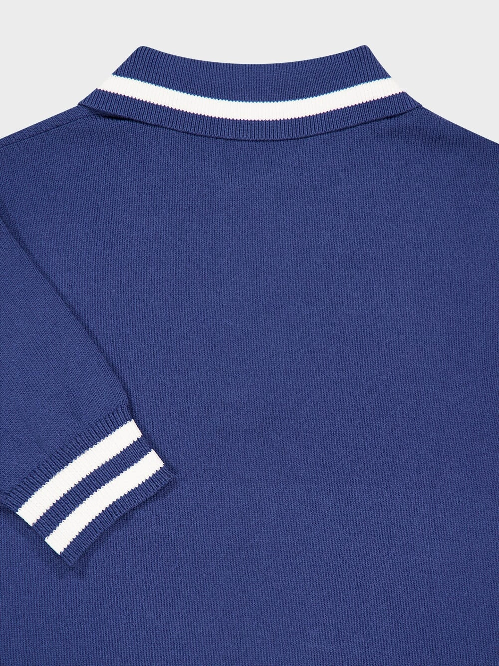 Navy Blue Signature Embroidery Cotton Polo Shirt
