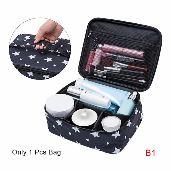 New Cute Printing Cosmetic Storage Bag Women Travel Toiletry Beauty Makeup Case Luggage Organizer