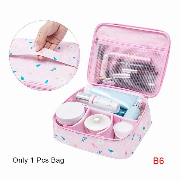 New Cute Printing Cosmetic Storage Bag Women Travel Toiletry Beauty Makeup Case Luggage Organizer