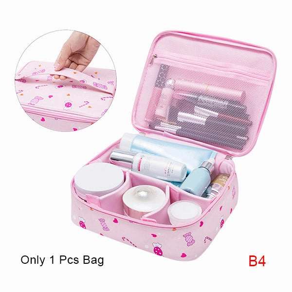 New Cute Printing Cosmetic Storage Bag Women Travel Toiletry Beauty Makeup Case Luggage Organizer