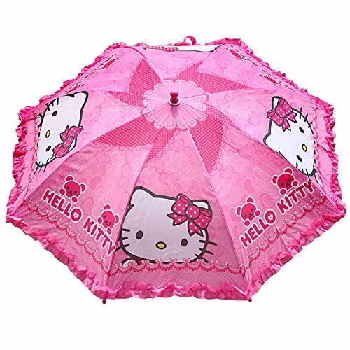 New Hello Kitty Girls And Womens Pink Lace Parasol Umbrella