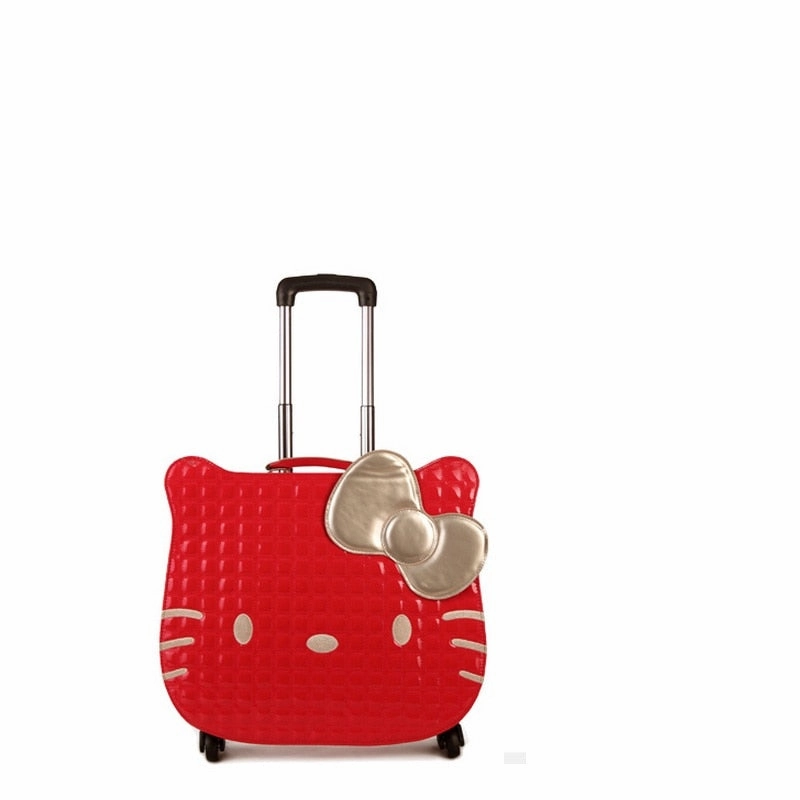 New Hello Kitty Women Girl Kids Trolley Cases Luggage 18"Uniersal Wheels Swivel Casters 3D Travel