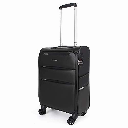 NEWCOM Luggage 20 Inch Carry On Softside Spinner Business Suitcase Softshell Trolley Case with USB Charging Port Build-in TSA Lock