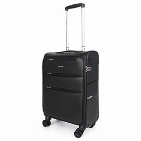 NEWCOM Luggage 20 Inch Carry On Softside Spinner Business Suitcase Softshell Trolley Case with USB Charging Port Build-in TSA Lock