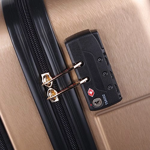 Nicole Lee Women'S Carry Hard Shell Travel Luggage, Laptop Compartment Rolling Wheels, Yellow