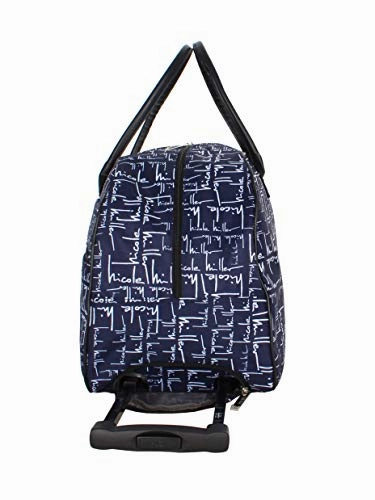 Nicole Miller Wheeled Duffel Carry On Bag (14in, Signature Navy)