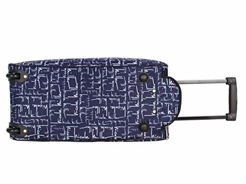 Nicole Miller Wheeled Duffel Carry On Bag (14in, Signature Navy)