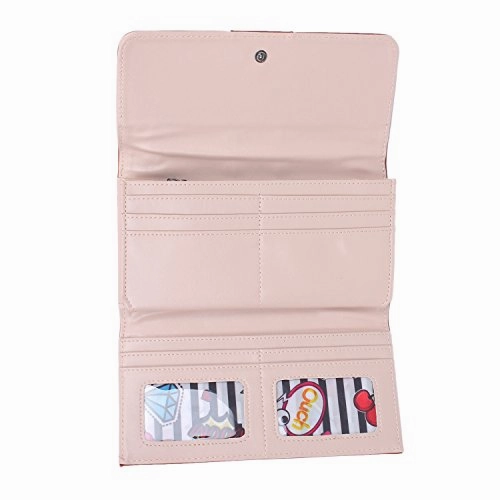 Nikky Women'S Studded Card Holder Wallet Travel Purse, Red, One Size