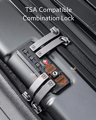 NINETYGO Carry on Luggage 22x14x9 with Spinner Wheels, Hardside Carry on Suitcase with Front Pocket Lock Cover, Super Convenient & Lightweight for Business Travel (20")