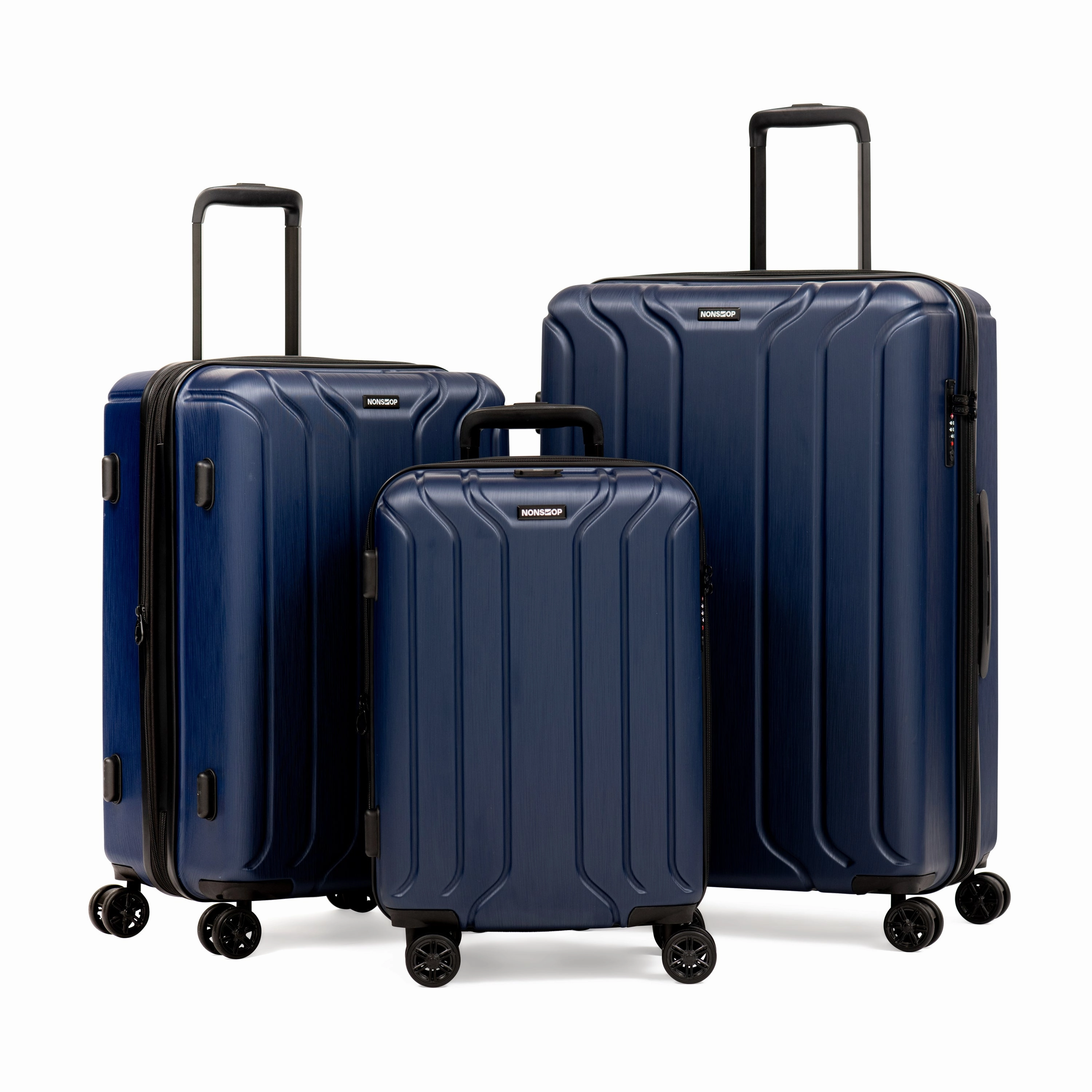NONSTOP New York 3-Piece Expandable Spinner Luggage Set and 3-Piece Packing Cube Set