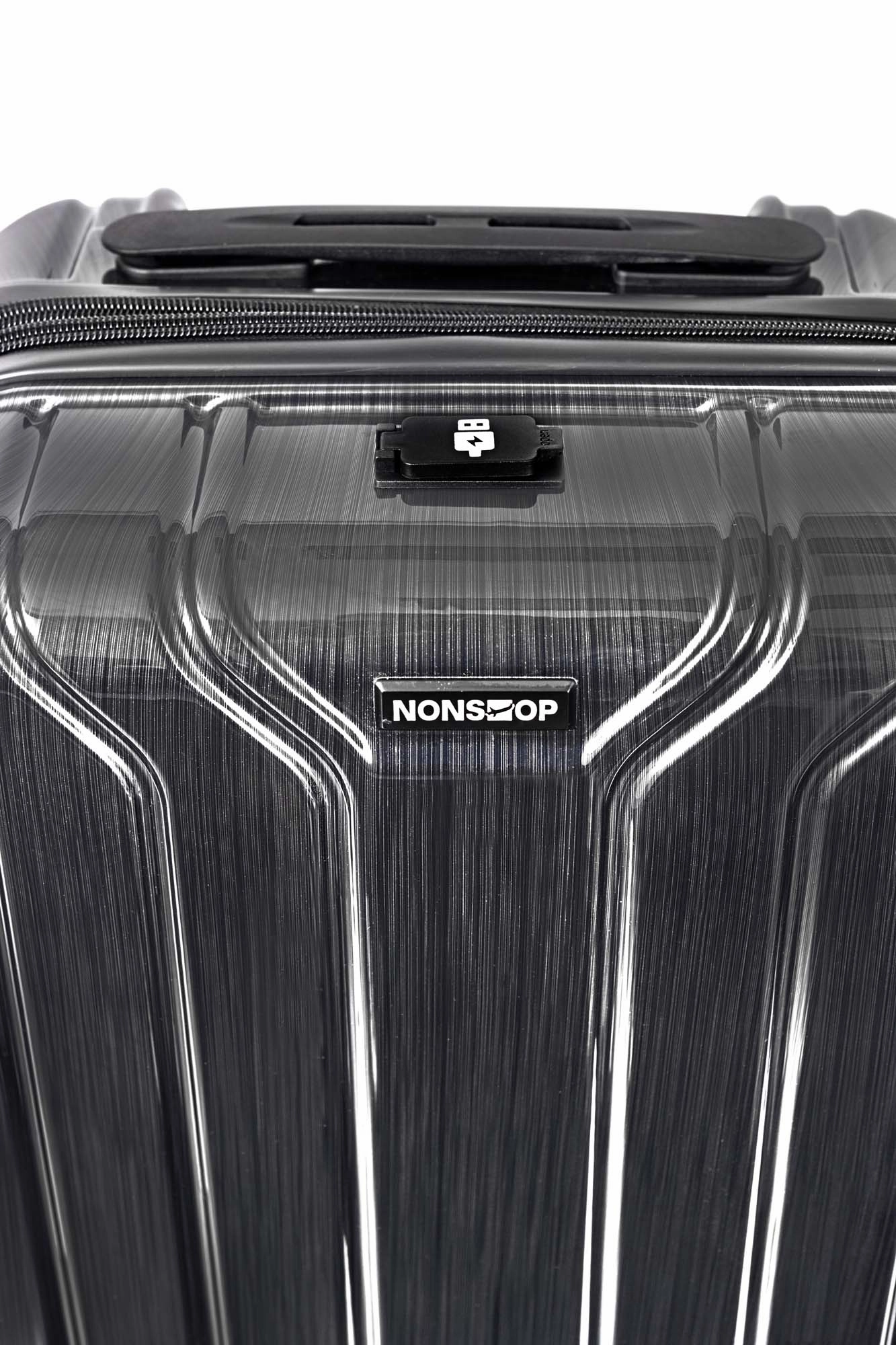 NONSTOP New York Elite 3-Piece Expandable Spinner Luggage Set with Powerbank & 3-Piece Packing Cube Set