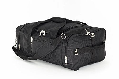 North Star Sports 1050 Tuff Cloth Flight Carry-On Luggage Bag, Black, 21" x 14" x 9"