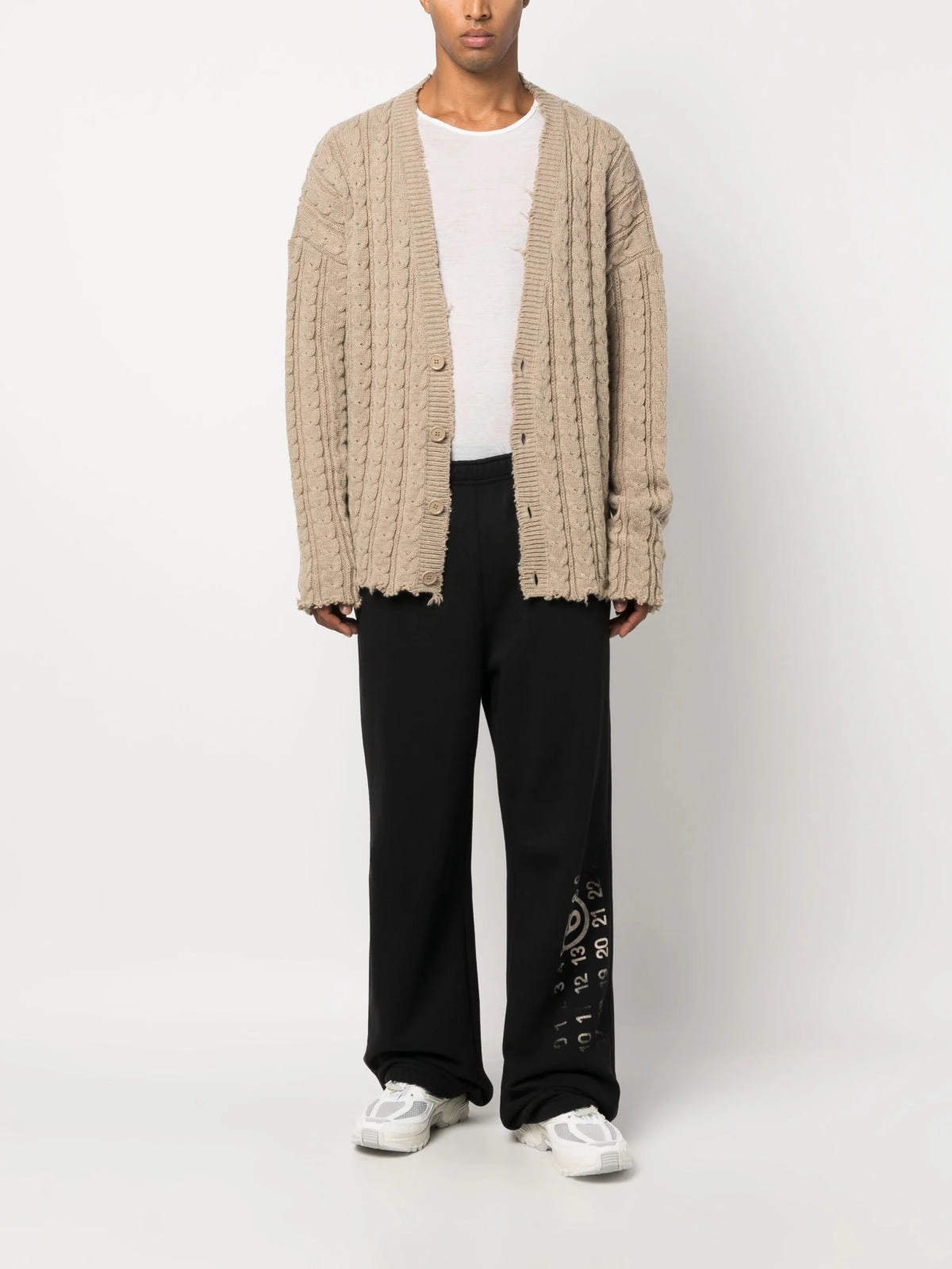 Numbers Motif Cotton Pants