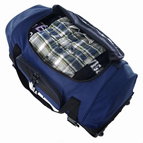 Olympia 30" Drop Bottom Rolling Duffel, Navy