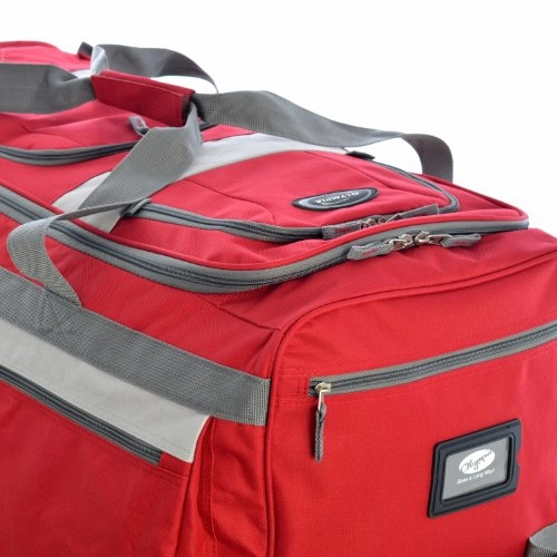 Olympia 33" 8 Pocket Rolling Duffel, Red