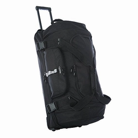 Olympia Sports Plus Drop Bottom Rolling Duffel Bag in Black