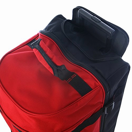 Olympia Sports Plus Drop Bottom Rolling Duffel Bag in Black