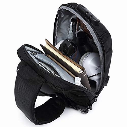 One Strap Sling Cross Body Messenger Bag Aidonger Canvas and Leather Chest Bag Crossbody Triangle