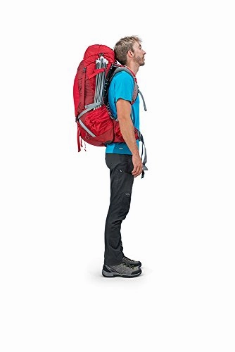 Osprey Atmos AG 50 Men's Backpacking Backpack, Rigby Red , Medium