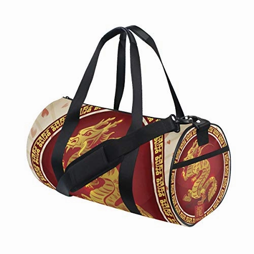 OuLian Duffel Bag Chinese Zodiac Symbols Women Garment Gym Tote Bag Best Sports Bag for Boys