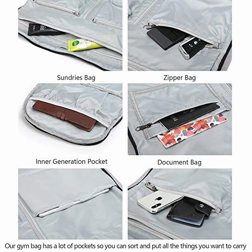 OZUKO Gym Bag Backpack, 4 in 1 Carry-on Garment Bag Large Duffel Bag Suit Travel Bag Weekend Bag Flight Bag Overnight Bag with Shoes Compartment (Black)