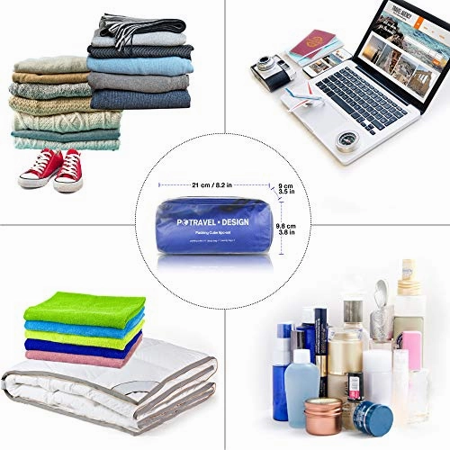 P.travel 6Pcs Packing Cubes for Travel Lightweight Luggage Organizer Bag Travel Cubes (Blue)