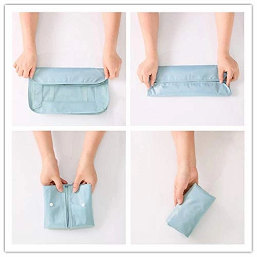Packing Bags,Mossio 7 Piece Mesh Carry On Luggage Organizer Pouch for Clothes Blue Flower