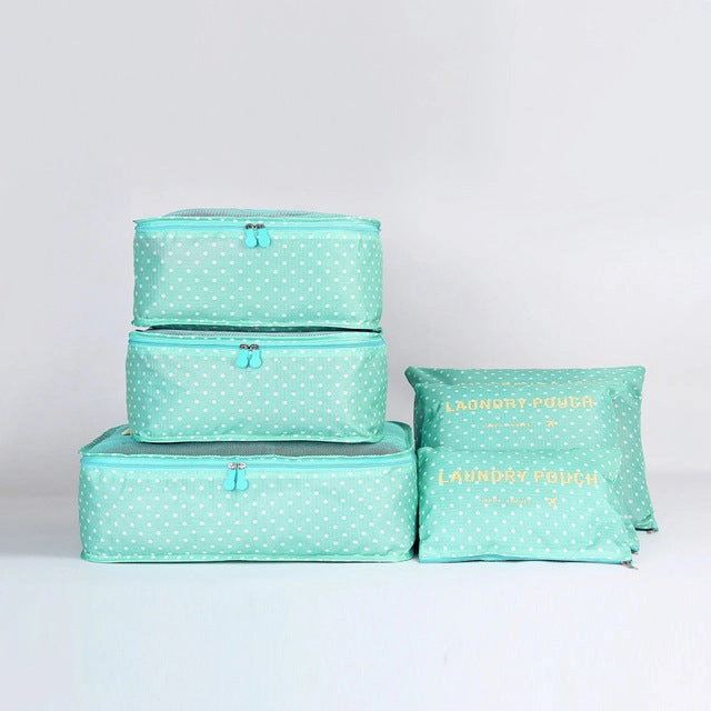 Packing Cubes 6 pcs/Set Travel Bag luggage bad Organizer Suitcase Home Wardrobe closet cupboard