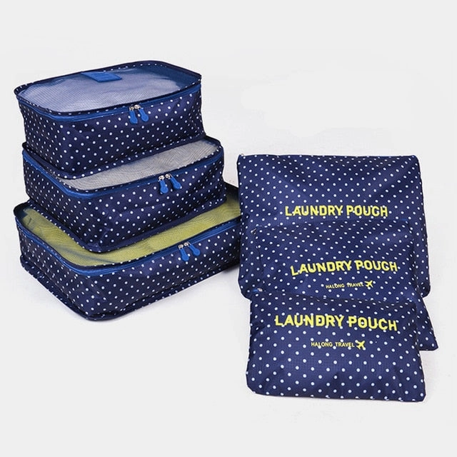 Packing Cubes 6 pcs/Set Travel Bag luggage bad Organizer Suitcase Home Wardrobe closet cupboard