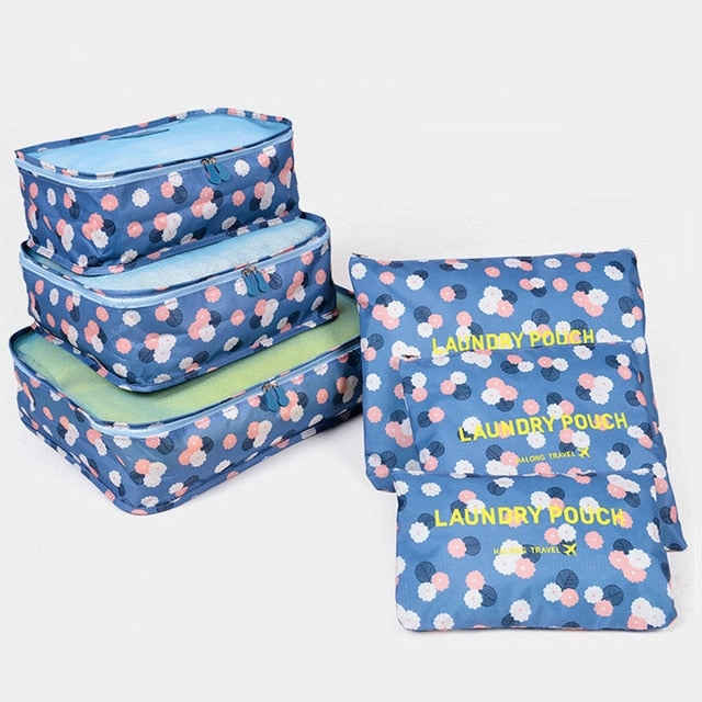 Packing Cubes 6 pcs/Set Travel Bag luggage bad Organizer Suitcase Home Wardrobe closet cupboard